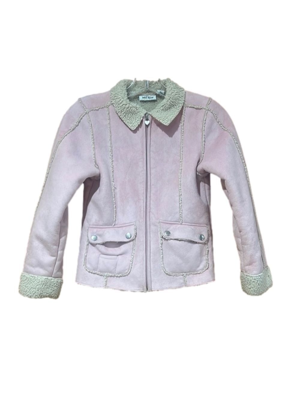 Amy Byer Pink Faux Suede Jacket Girls Size 7/8